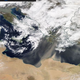 Satellite image shows dust plume streaming into Europe from the Northern Sahara.